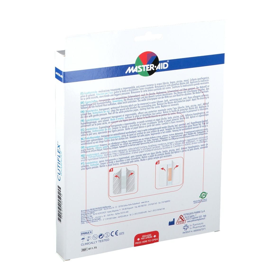 MEDICAZIONE ADESIVA IMPERMEABILE TRASPARENTE MASTER-AID CUTIFLEXMED 14X14 CM 5 PEZZI