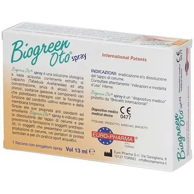 SOLUZIONE OTOLOGICA BIOGREEN OTO SPRAY RIMOZIONE E DISSOLUZIONE CERUME 13 ML SOLUZIONE OTOLOGICA BIOGREEN OTO SPRAY RIMOZIONE E DISSOLUZIONE CERUME 13 ML