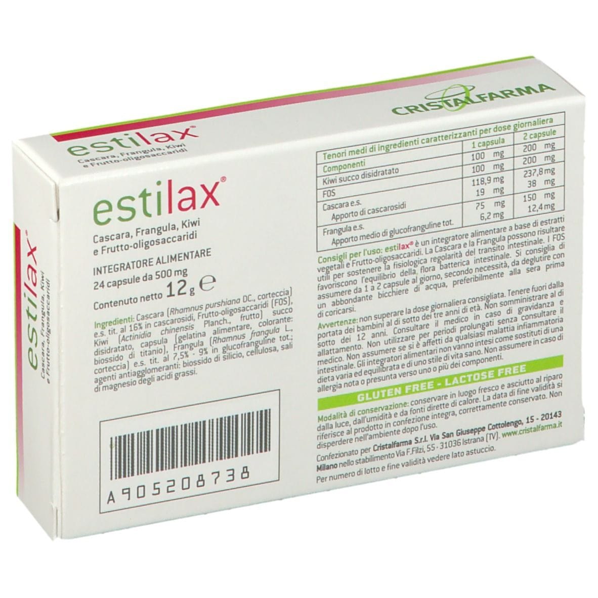 Integratore Estilax per il transito intestinale, 24 capsule