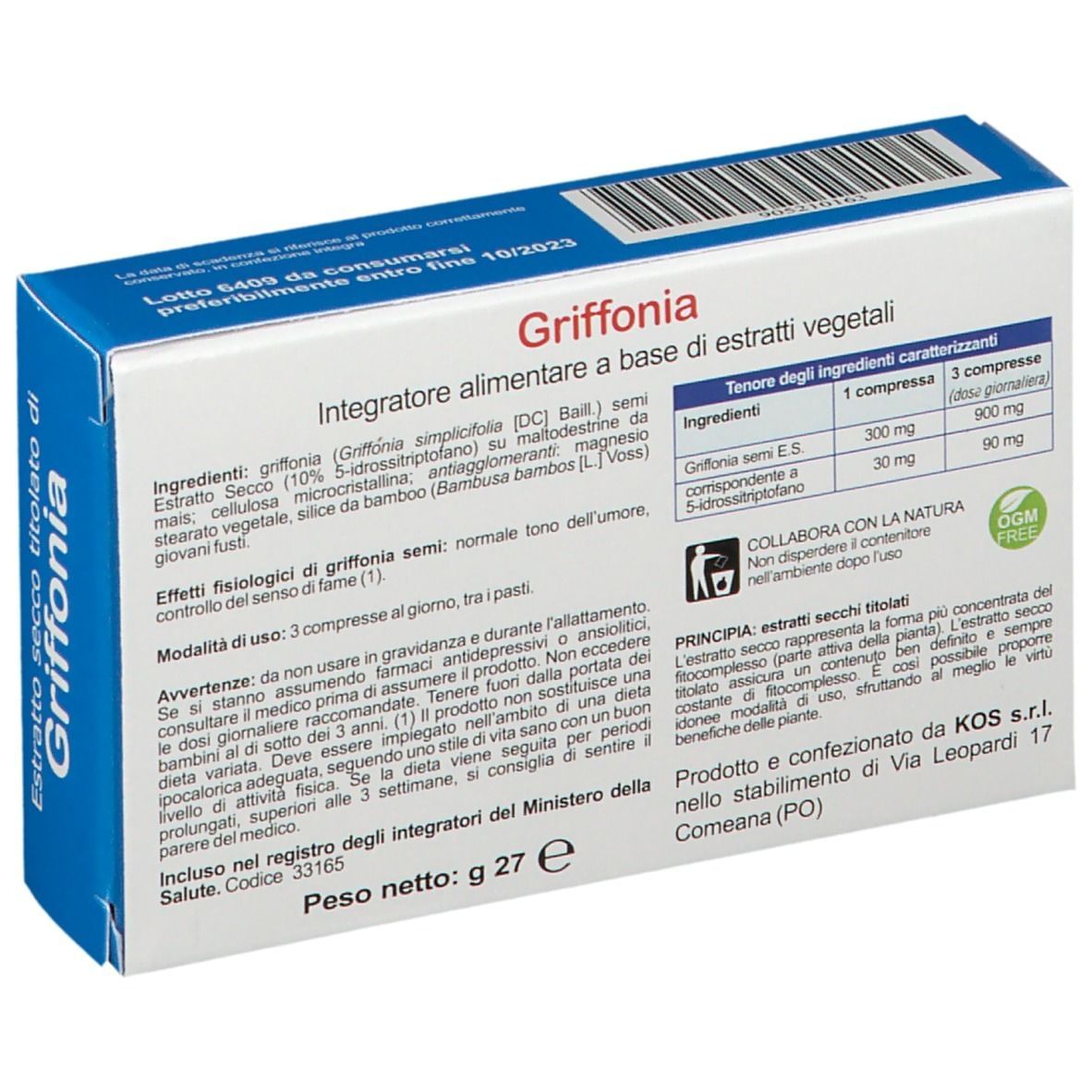 GRIFFONIA ESTRATTO SECCO 60 COMPRESSE