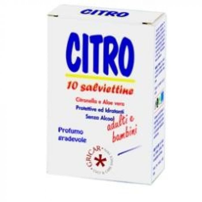 Salviette Citro Z con citronella e aloe, 10 pezzi