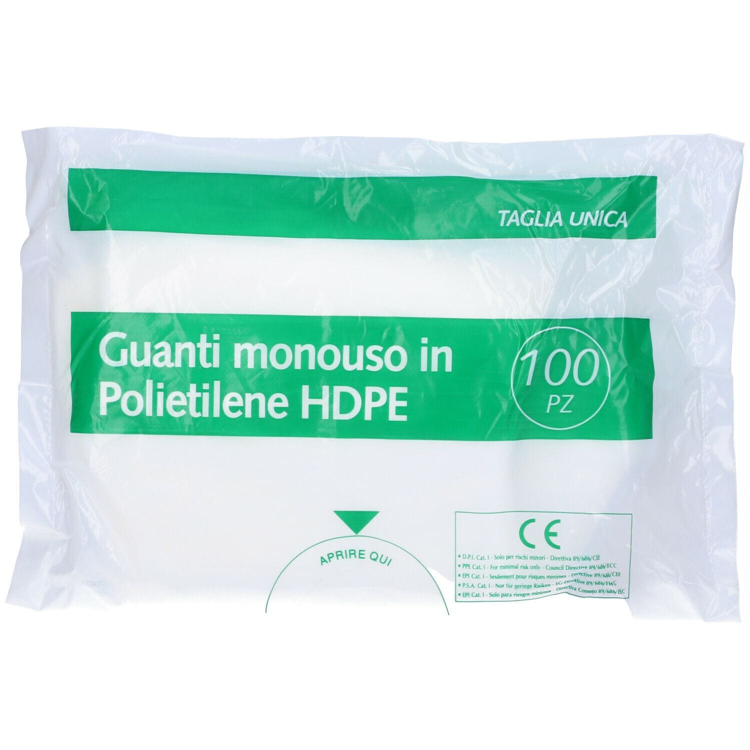 Guanti monouso in polietilene Protouch, 100 pezzi latex free