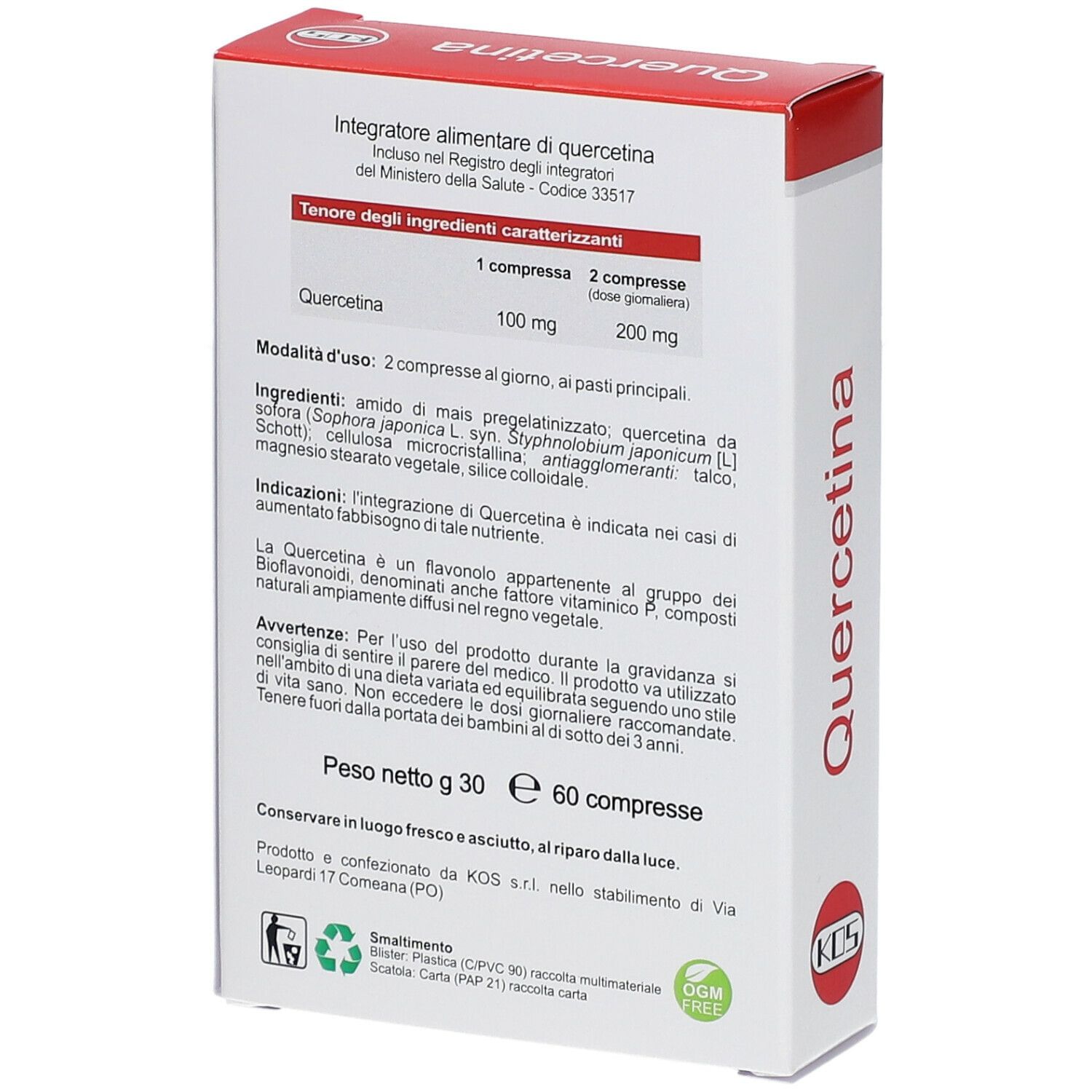 QUERCETINA 60 COMPRESSE
