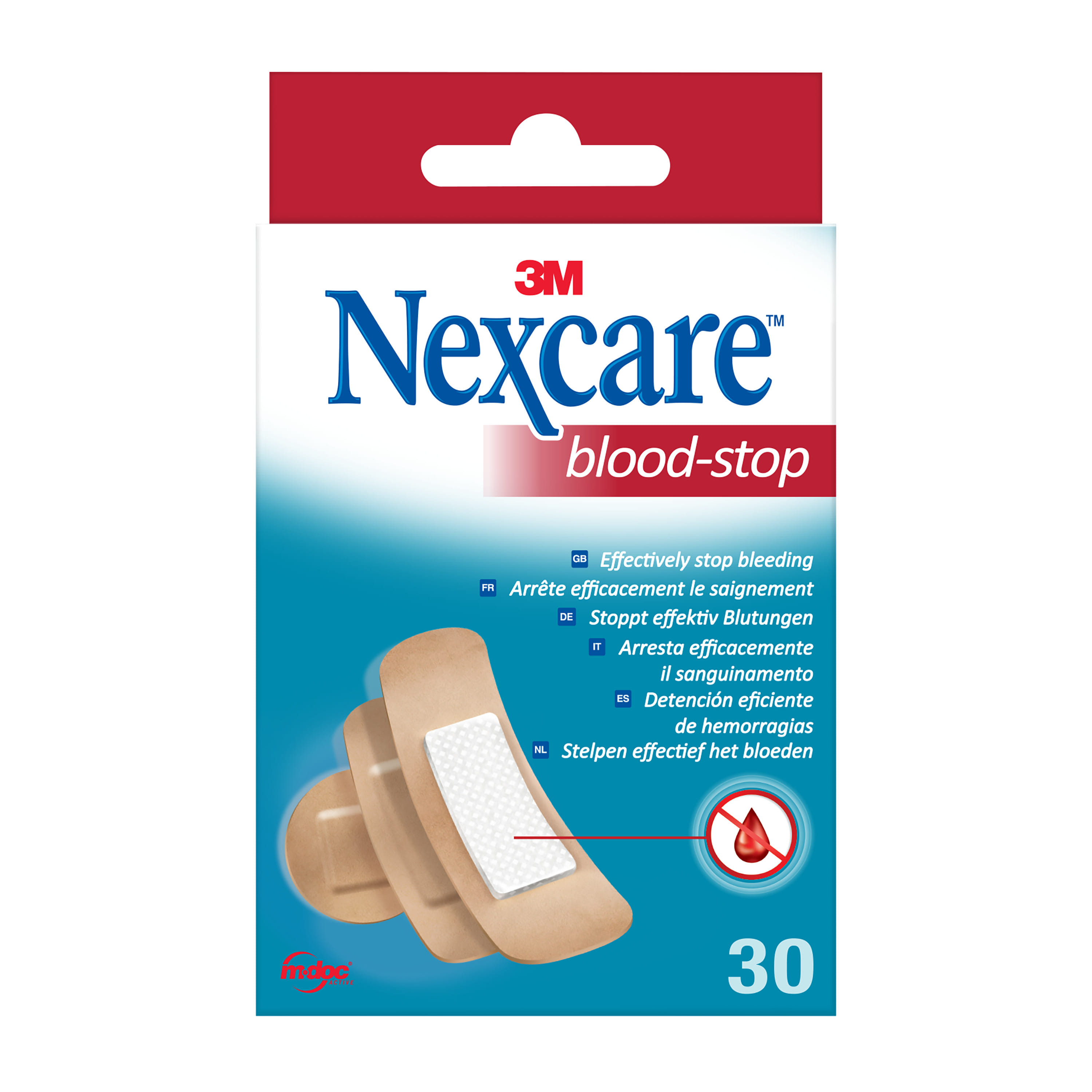 Cerotti emostatici Nexcare Blood Stop, 30 pezzi 3 formati