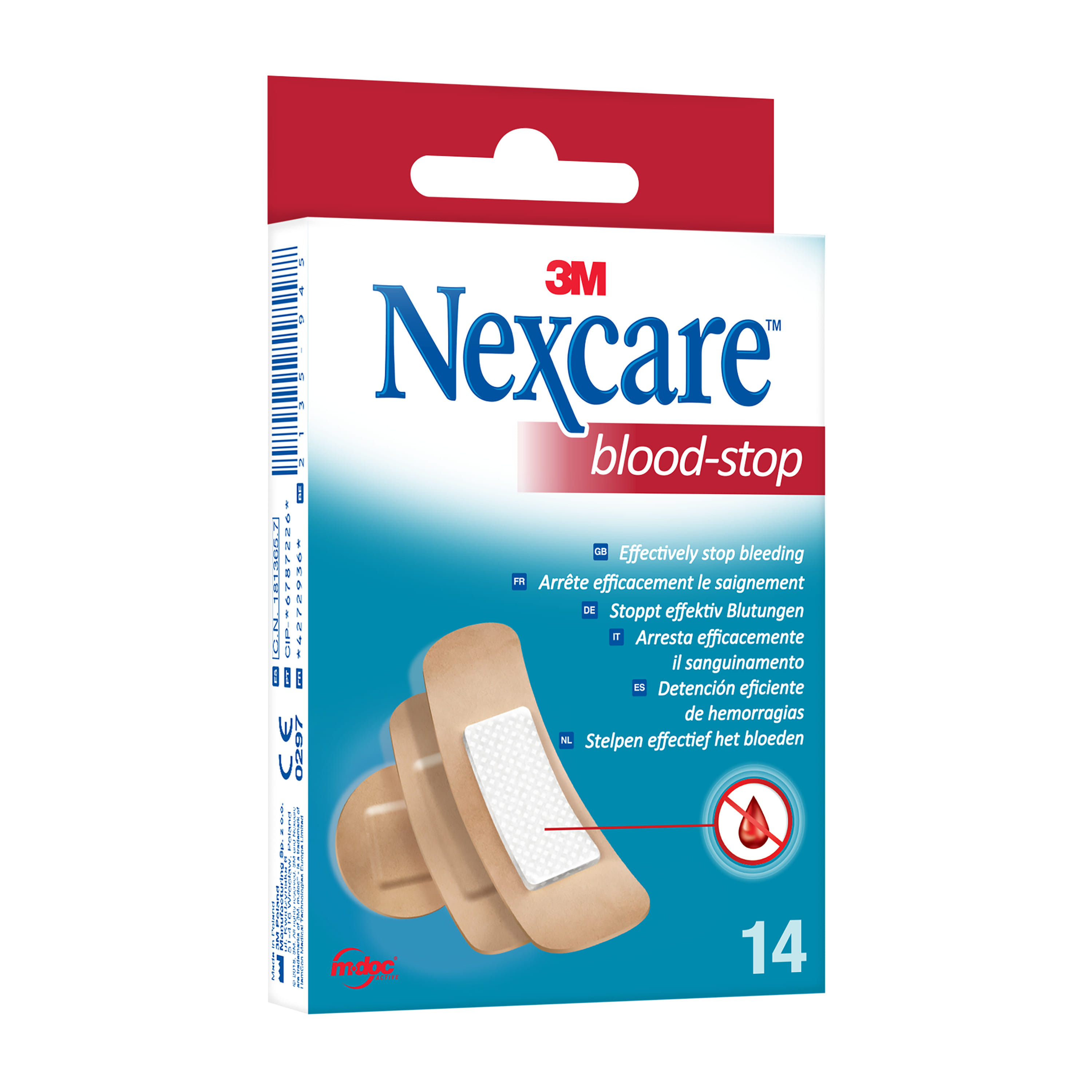 Cerotti emostatici Nexcare Blood Stop, 14 pezzi 3 formati