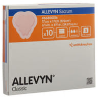 MEDICAZIONE IDROCELLULARE ADESIVA STERILE CONFORMATA PER LA REGIONE SACRALE ASSORBENTE IN SCHIUMA DI POLIURETANO ALLEVIN SACRUM 17X17CM 10MEDIZAZIONI