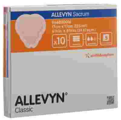 MEDICAZIONE IDROCELLULARE ADESIVA STERILE CONFORMATA PER LA REGIONE SACRALE ASSORBENTE IN SCHIUMA DI POLIURETANO ALLEVIN SACRUM 17X17CM 10MEDIZAZIONI