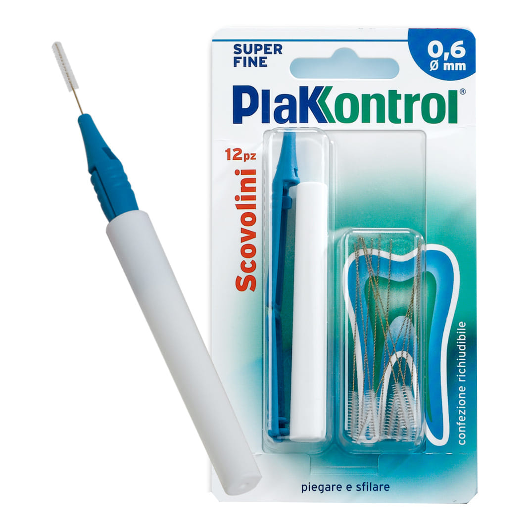 Scovolino Plakkontrol Minigrip 0,6mm, manico intercambiabile 10 pz