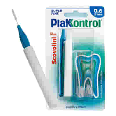 Scovolino Plakkontrol Minigrip 0,6mm, manico intercambiabile 10 pz