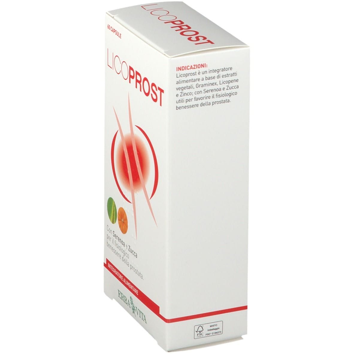 Integratore Licoprost per la prostata, 60 capsule 500mg