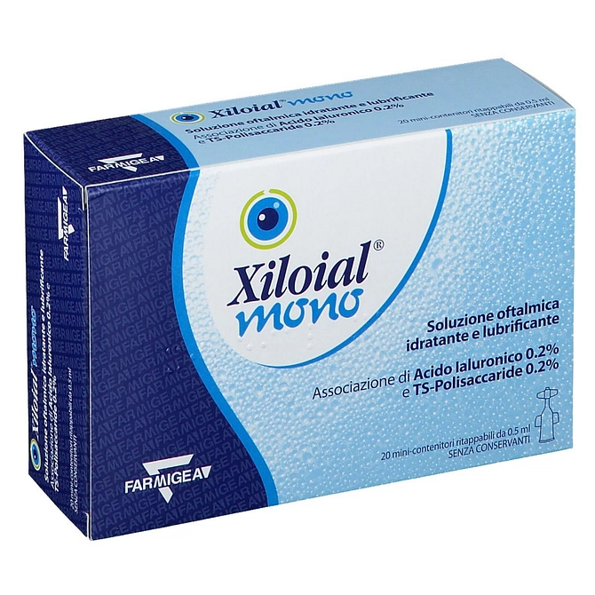 Soluzione Oftalmica Idratante Lubrificante Xiloial 20 Monodose Da 0,5 Ml