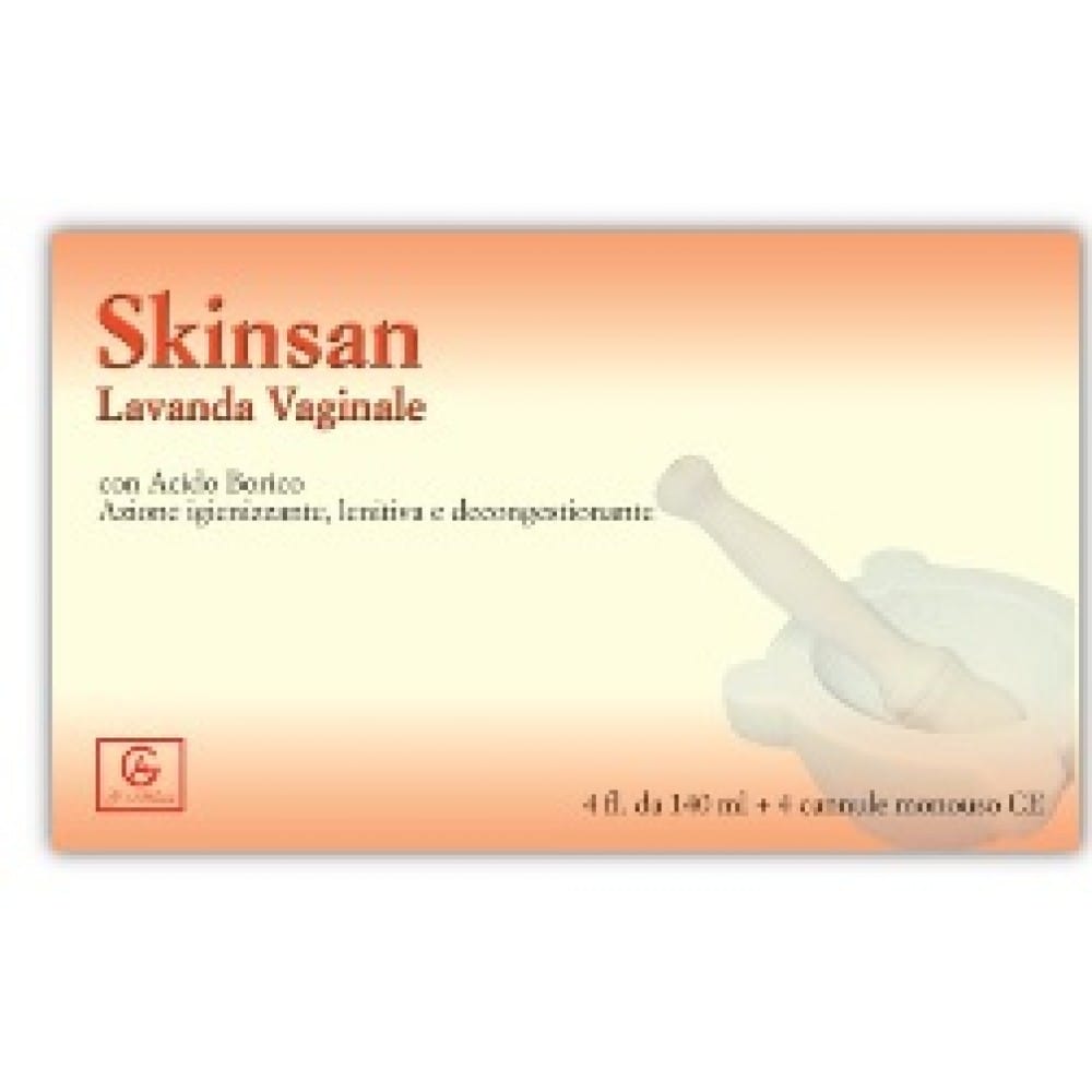 Lavanda vaginale Skinsan con acido borico, 4 flaconi 140ml