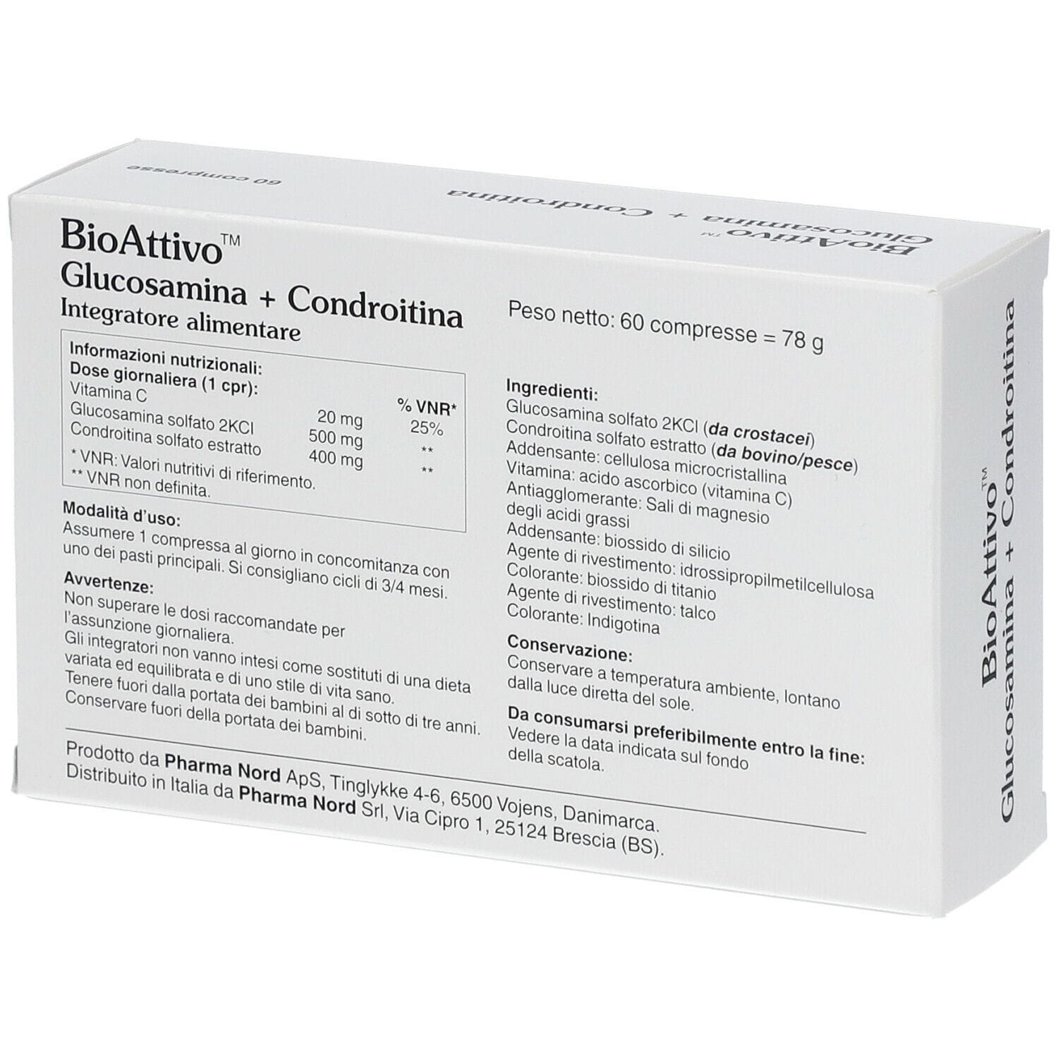 BIOATTIVO GLUCOSAMINA + CONDROITINA 60 COMPRESSE