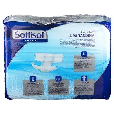PANNOLONE PER INCONTINENZA A MUTANDINA PER GIORNO SOFFISOF FARM GRANDE 30 PEZZI PANNOLONE PER INCONTINENZA A MUTANDINA PER GIORNO SOFFISOF FARM GRANDE 30 PEZZI