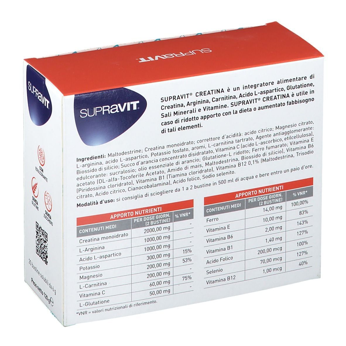 SUPRAVIT CREATINA GRANULATO 20 BUSTINE