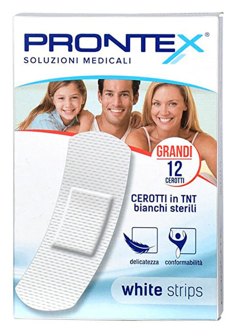 Cerotti Prontex White Strips in TNT Sterile, 12 Grandi