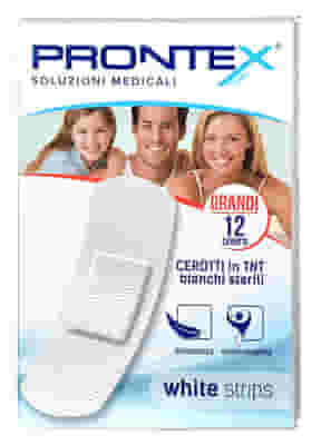 Cerotti Prontex White Strips in TNT Sterile, 12 Grandi