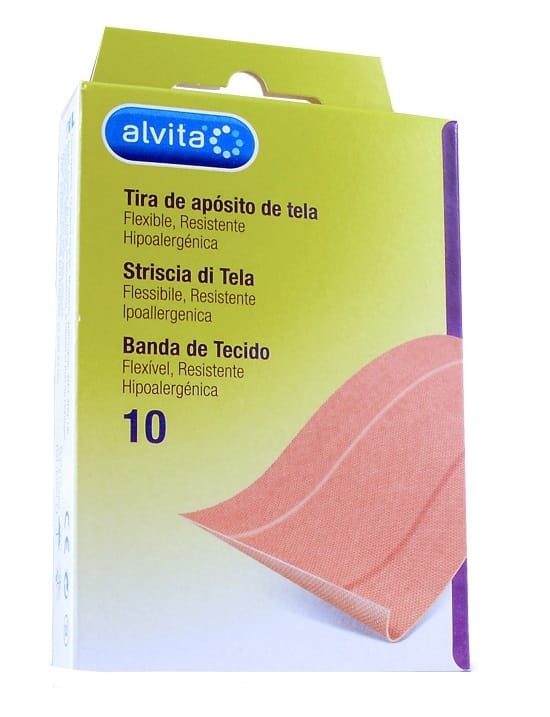 Cerotto in striscia di tela Alvita 10x6cm, 10 pezzi