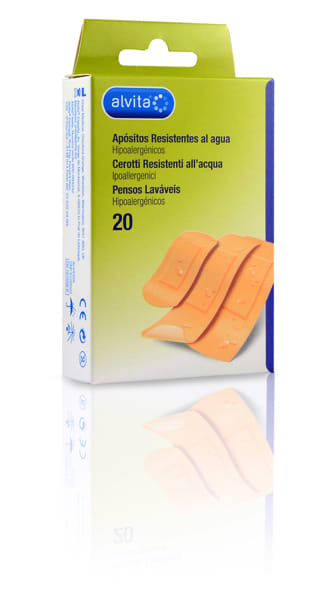 Cerotti impermeabili Alvita ipoallergenici, 20 pezzi