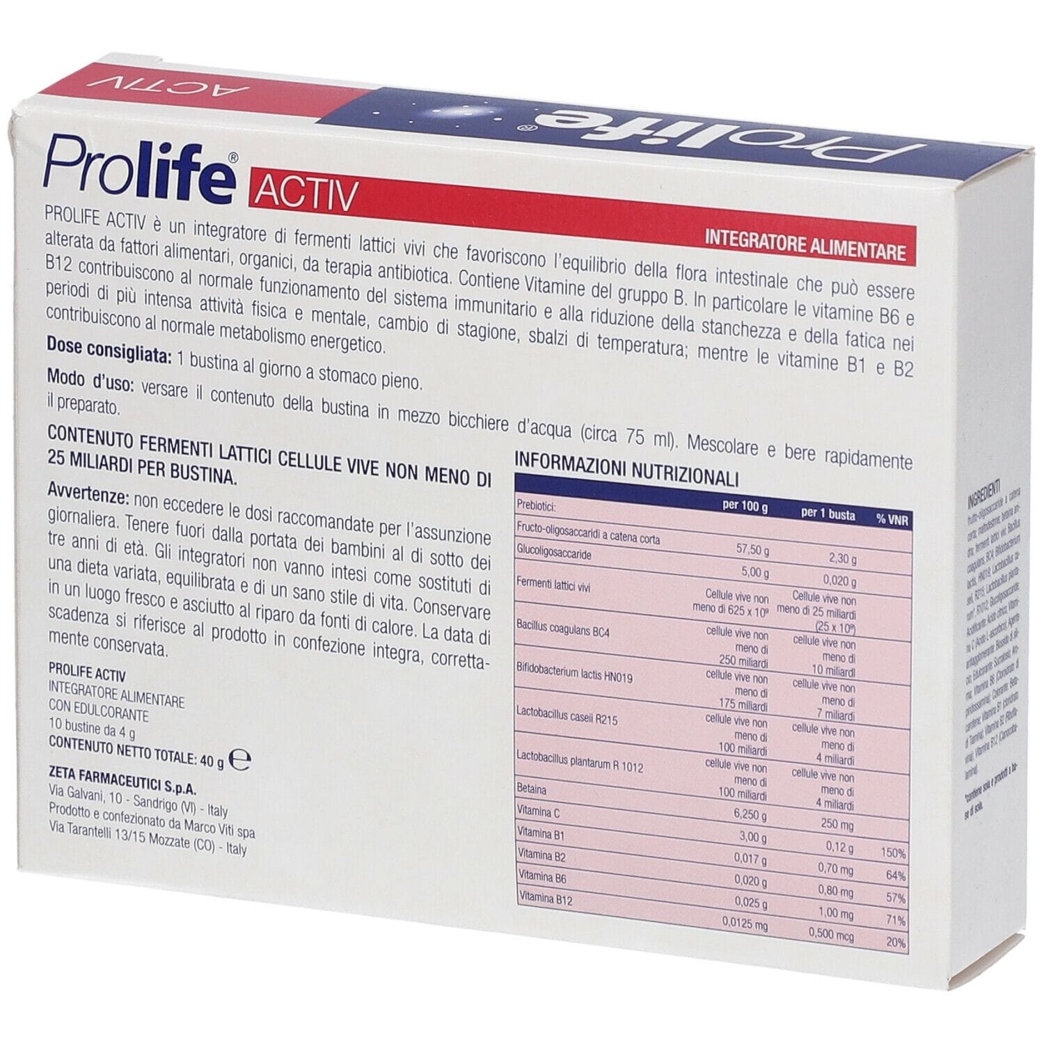 PROLIFE ACTIV 10 BUSTINE