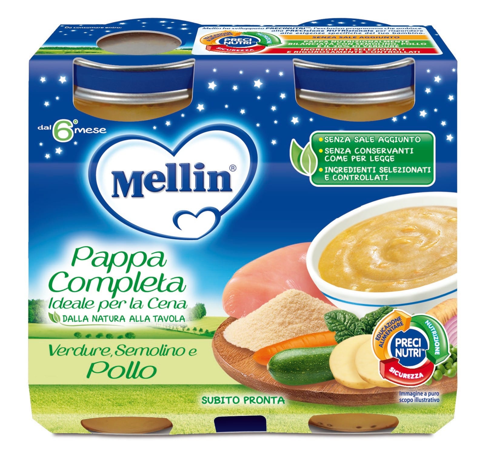 BABY CENA VERDURE, SEMOLINO E POLLO