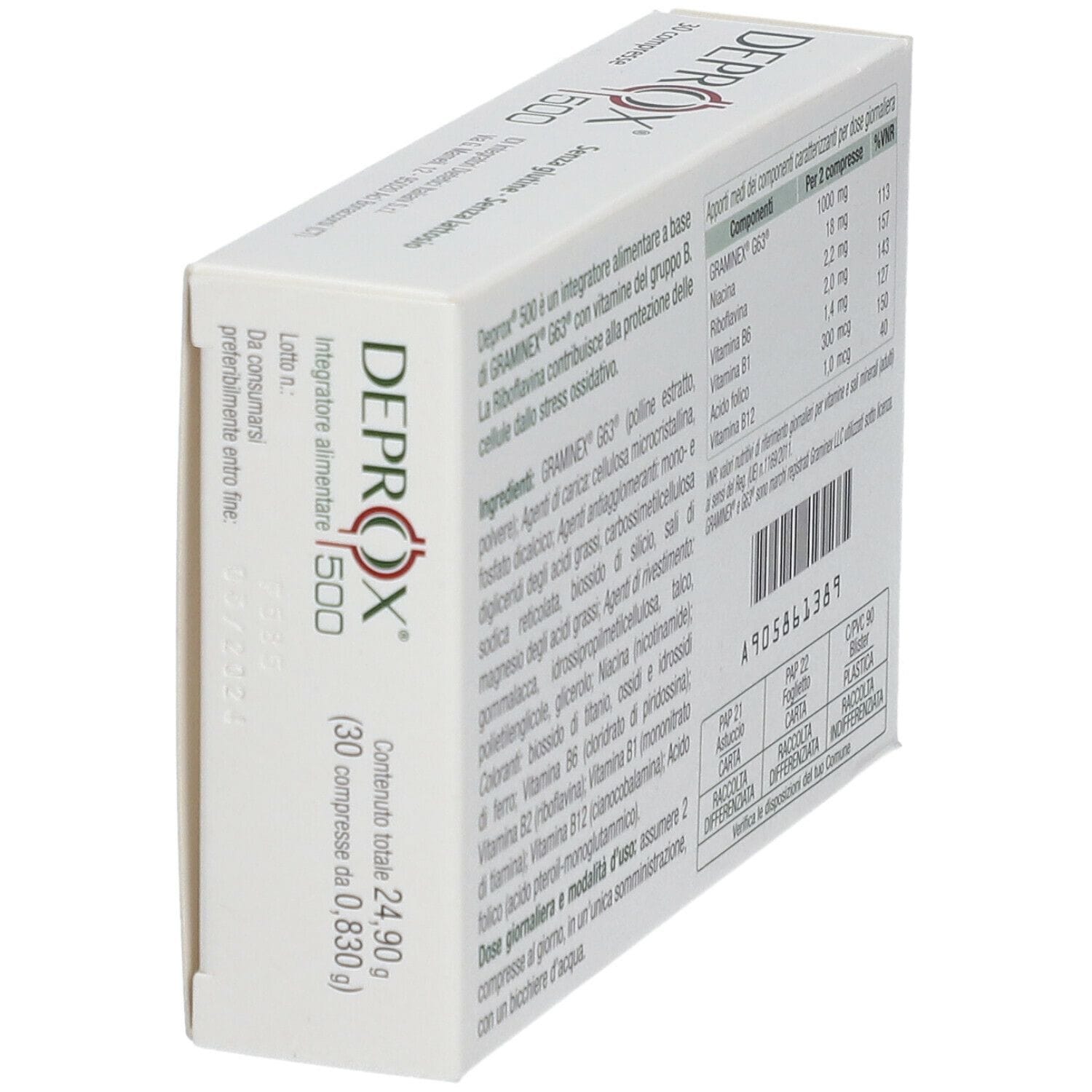 Integratore Deprox 500 per il benessere prostatico, 30 compresse