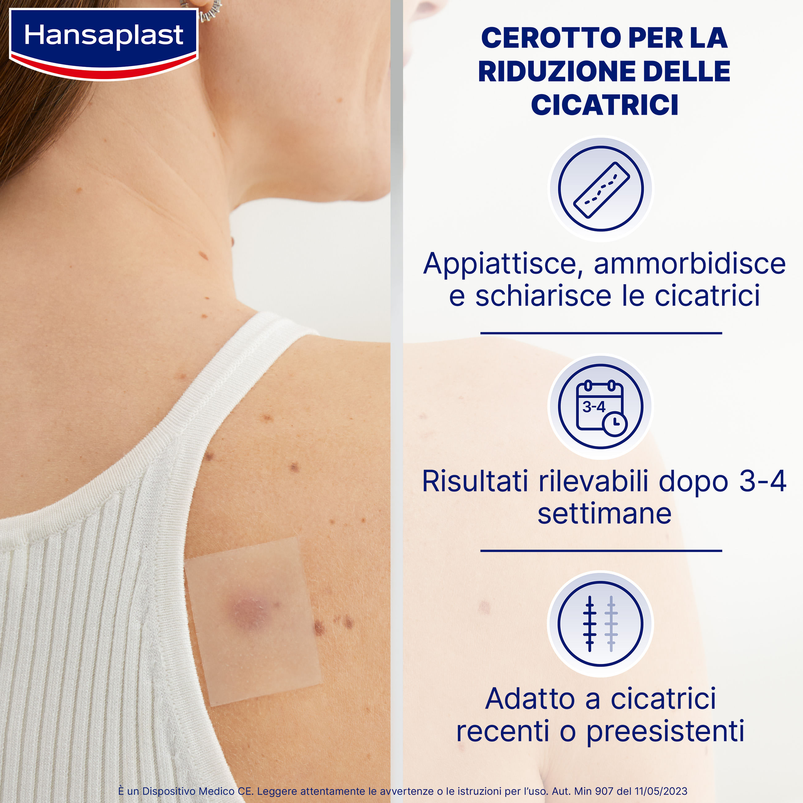 CEROTTO RIDUZIONE CICATRICI HANSAPLAST MED 21 PEZZI