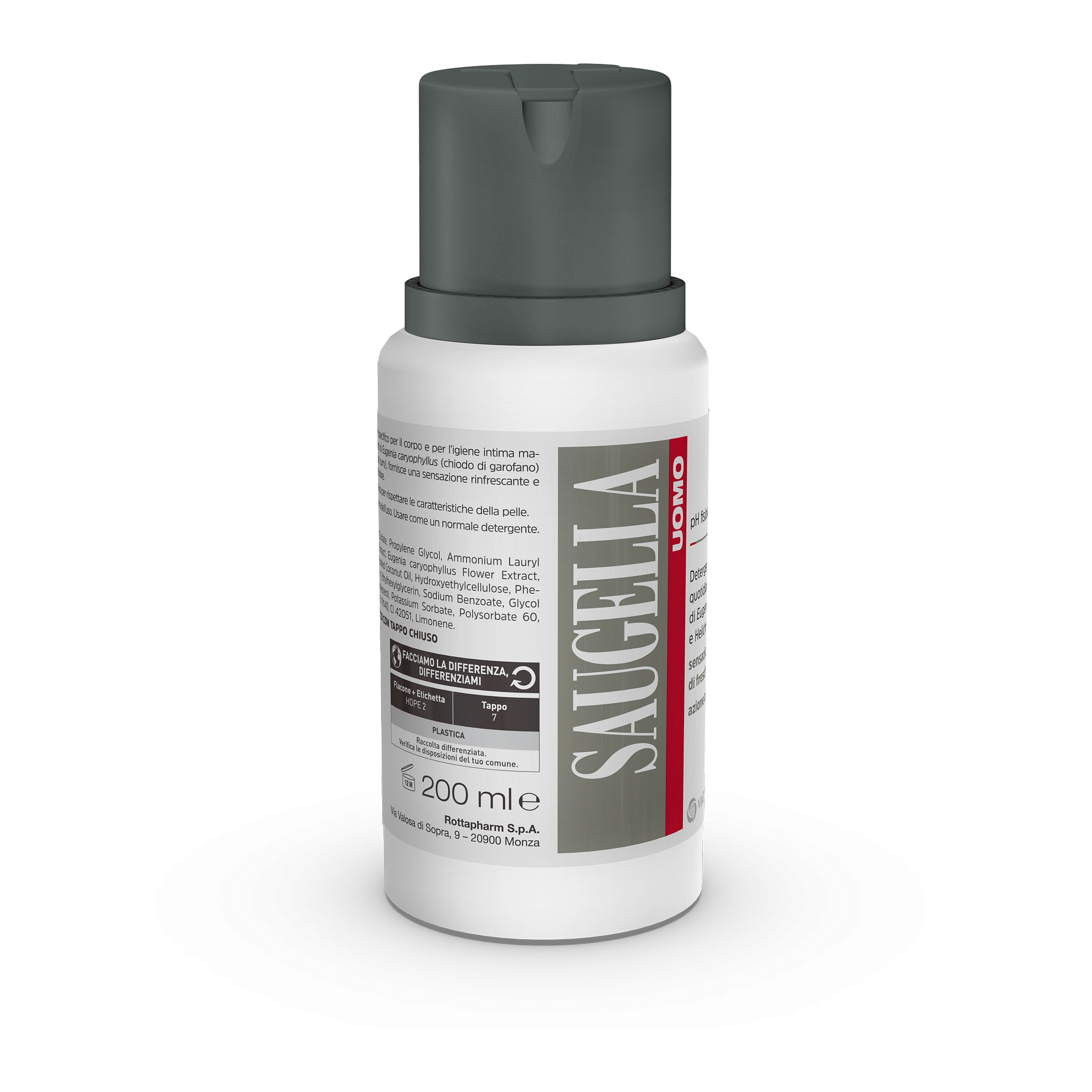 Saugella Uomo Ph Fisiologico Detergente Maschile 200 Ml