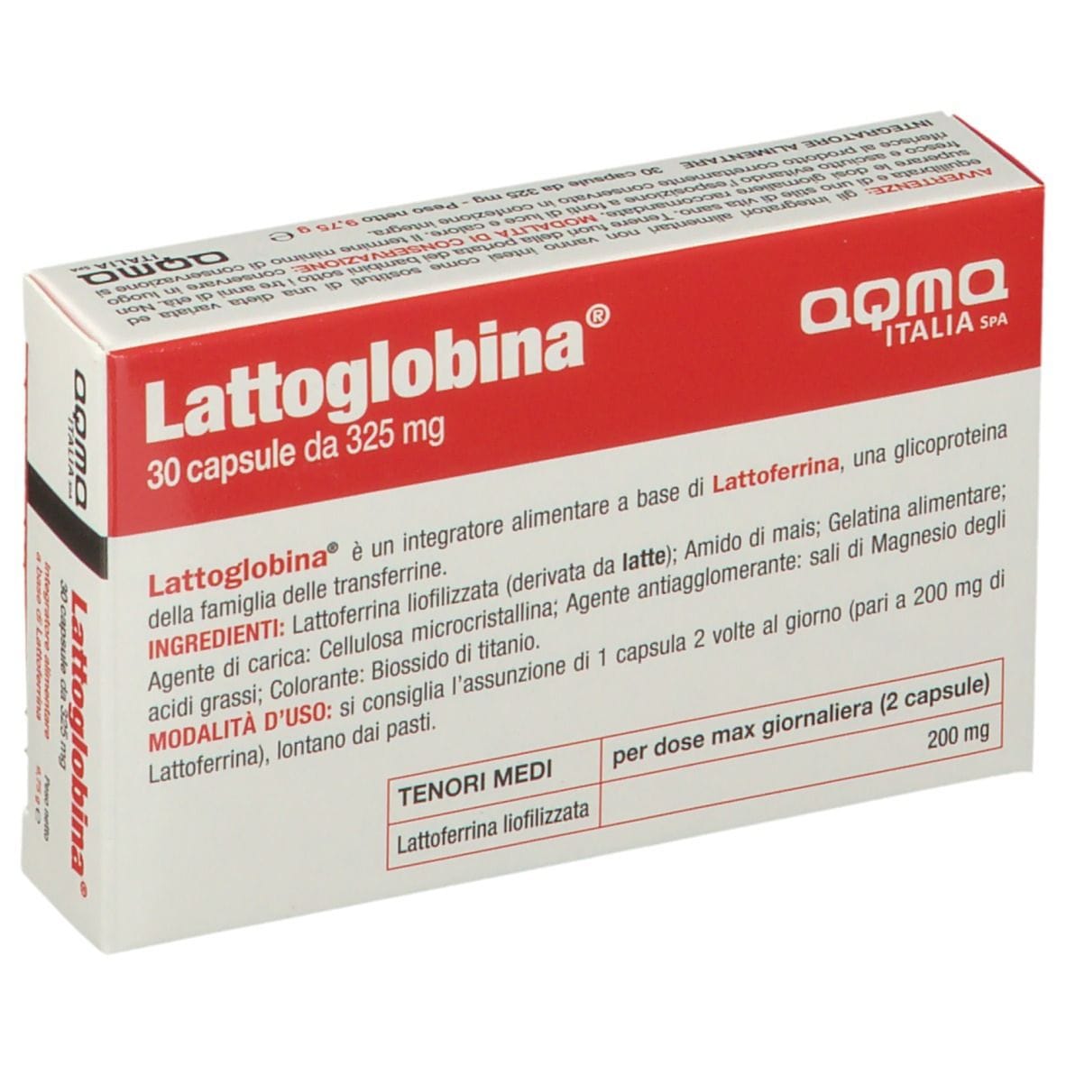 Integratore Lattoglobina alla lattoferrina, 30 capsule