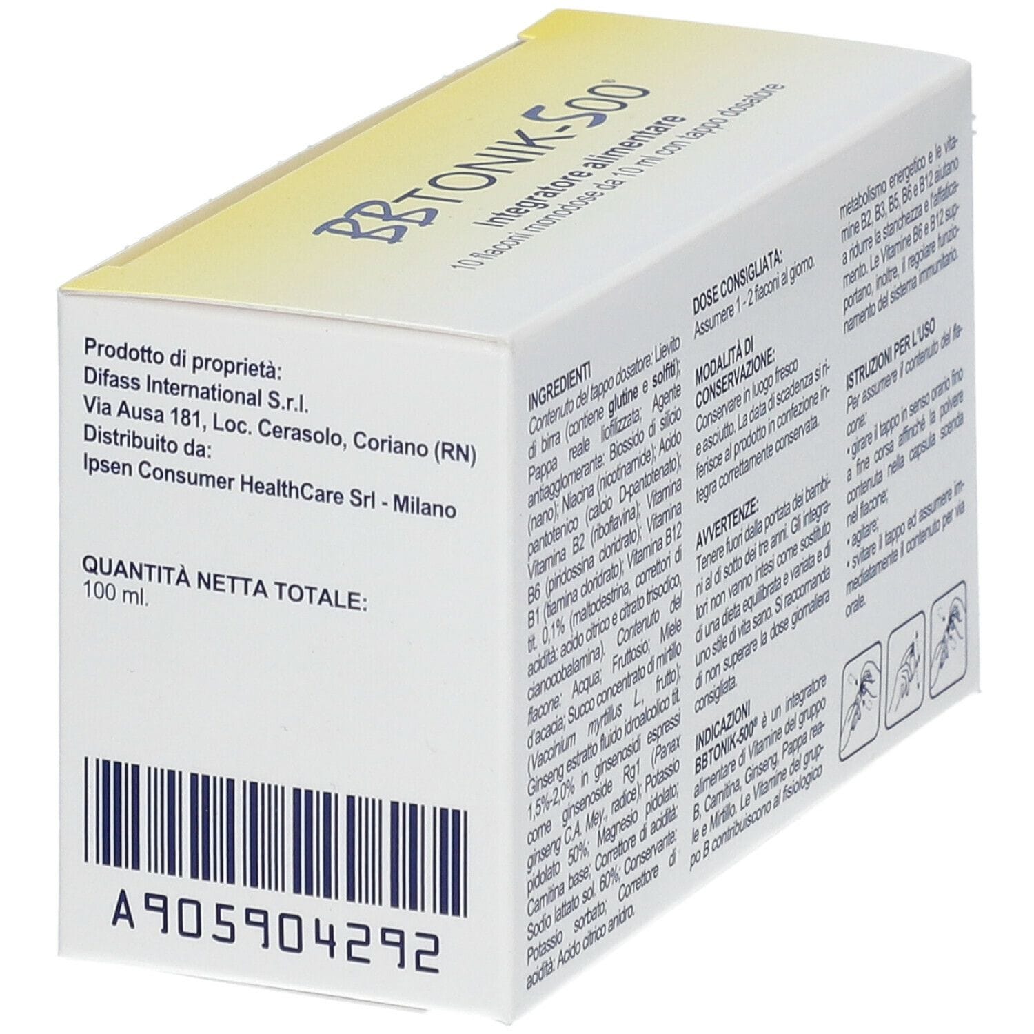 Integratore BBtonik 500 Ipsen, tonico energizzante 10 flaconi