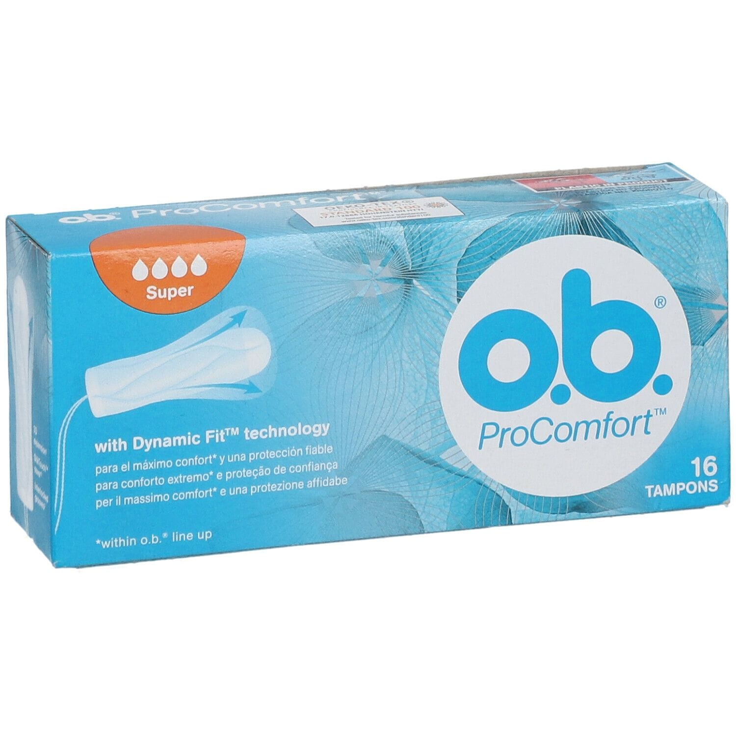 Tamponi o.b. ProComfort Super con tecnologia DynamicFit, 16 pz