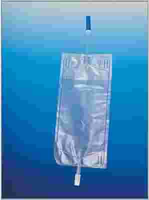 SACCA PER URINA DA GAMBA IN PVC CON TUBO DI SCARICO LUNGHEZZA 35CM PER COLLEGAMENTO AL POLPACCIO CAPACITA' 750ML COMPLETO DI VALVOLA ANTIREFLUSSO CONFEZIONE DA 30 PEZZI