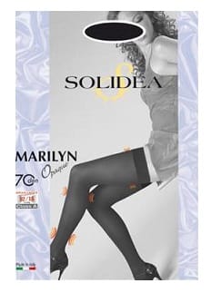 Calza autoreggente Solidea Marilyn 70 opaca nera, compressione graduata