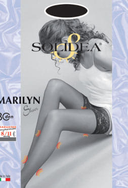 Calza Autoreggente Solidea Marilyn 30 Sheer Visone, Taglia 3