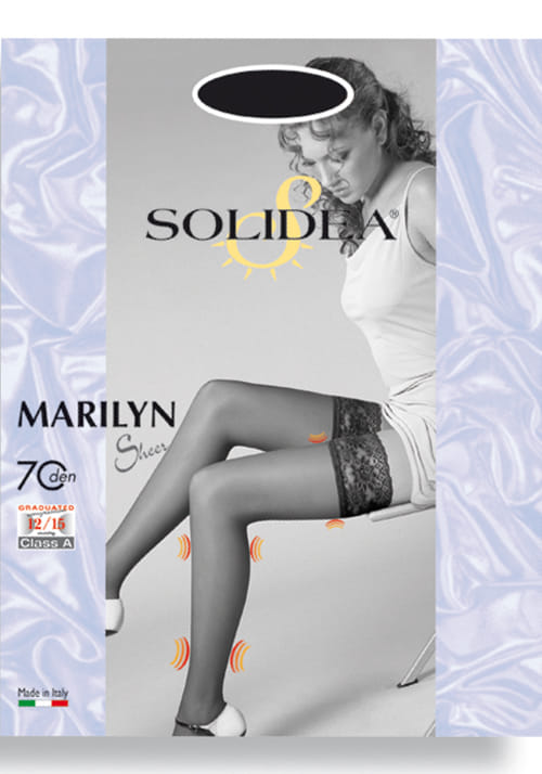 Calza autoreggente Solidea Marilyn 70 Sheer nero, taglia 1