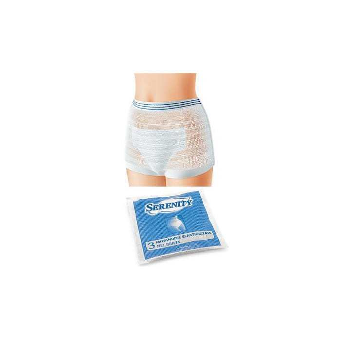 Mutandina Elastica Rettangolare A Rete Serenity S 3 Pezzi