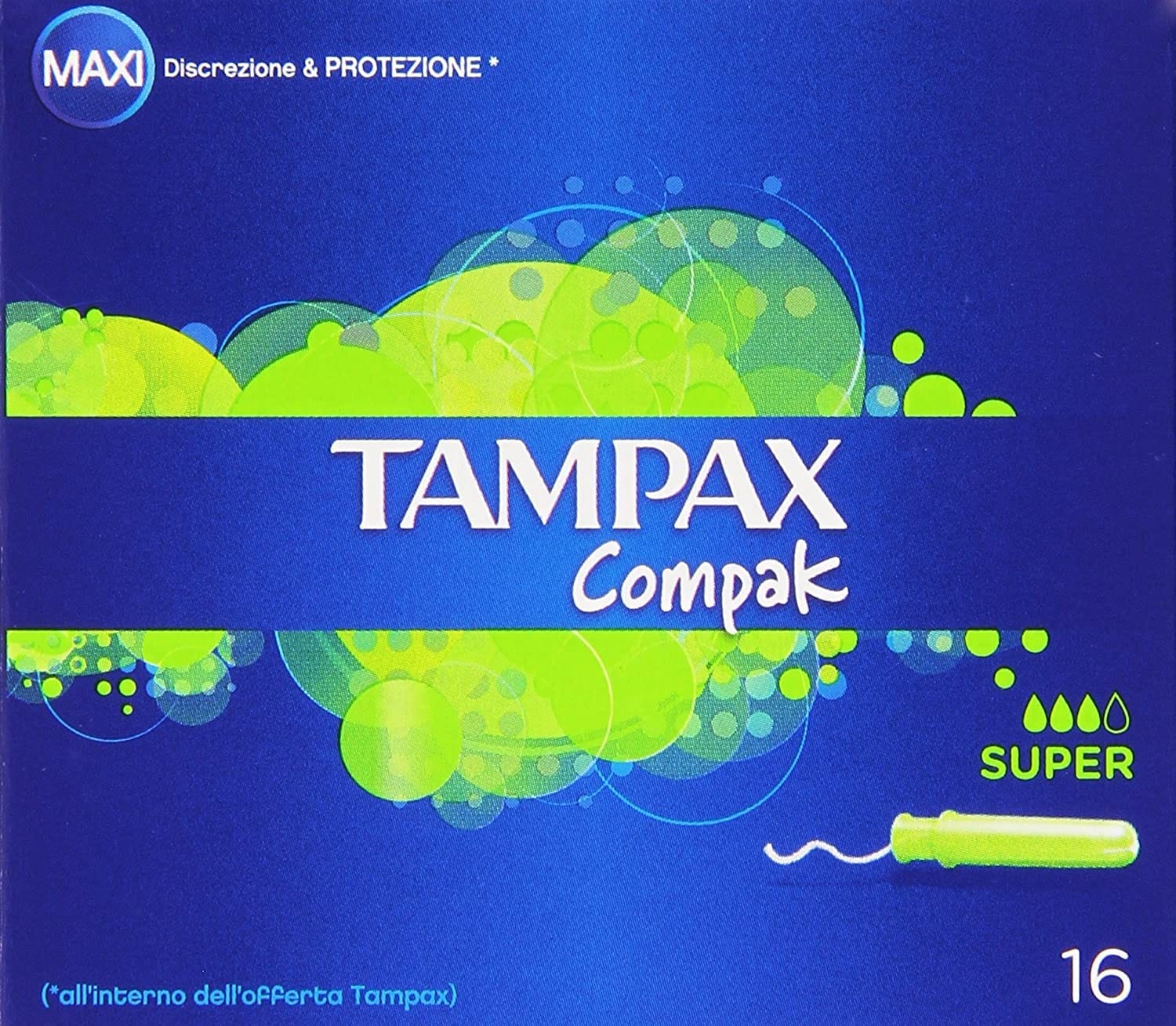 Tamponi Tampax Compak Super con Applicatore, 16 pezzi