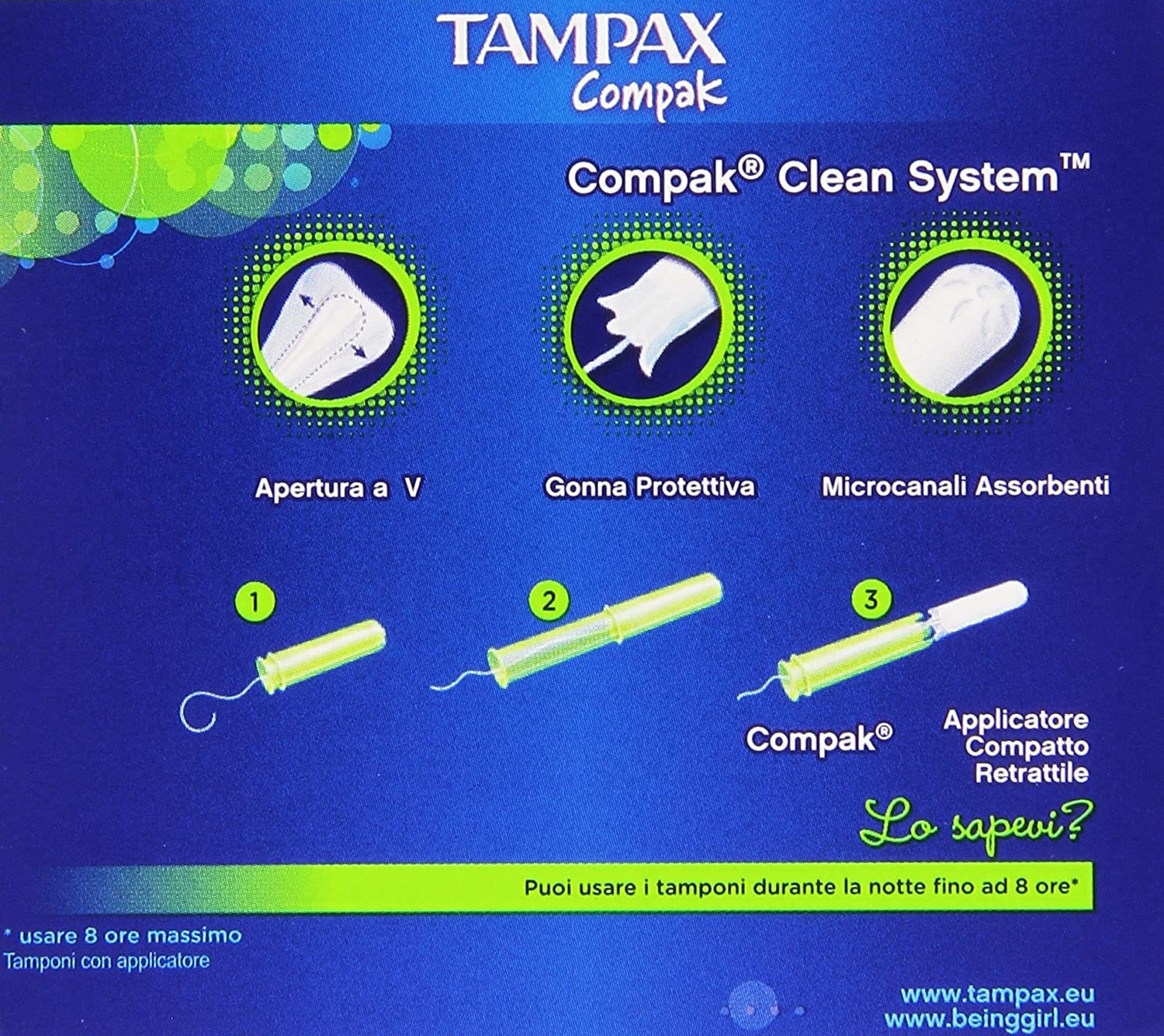Tamponi Tampax Compak Super con Applicatore, 16 pezzi