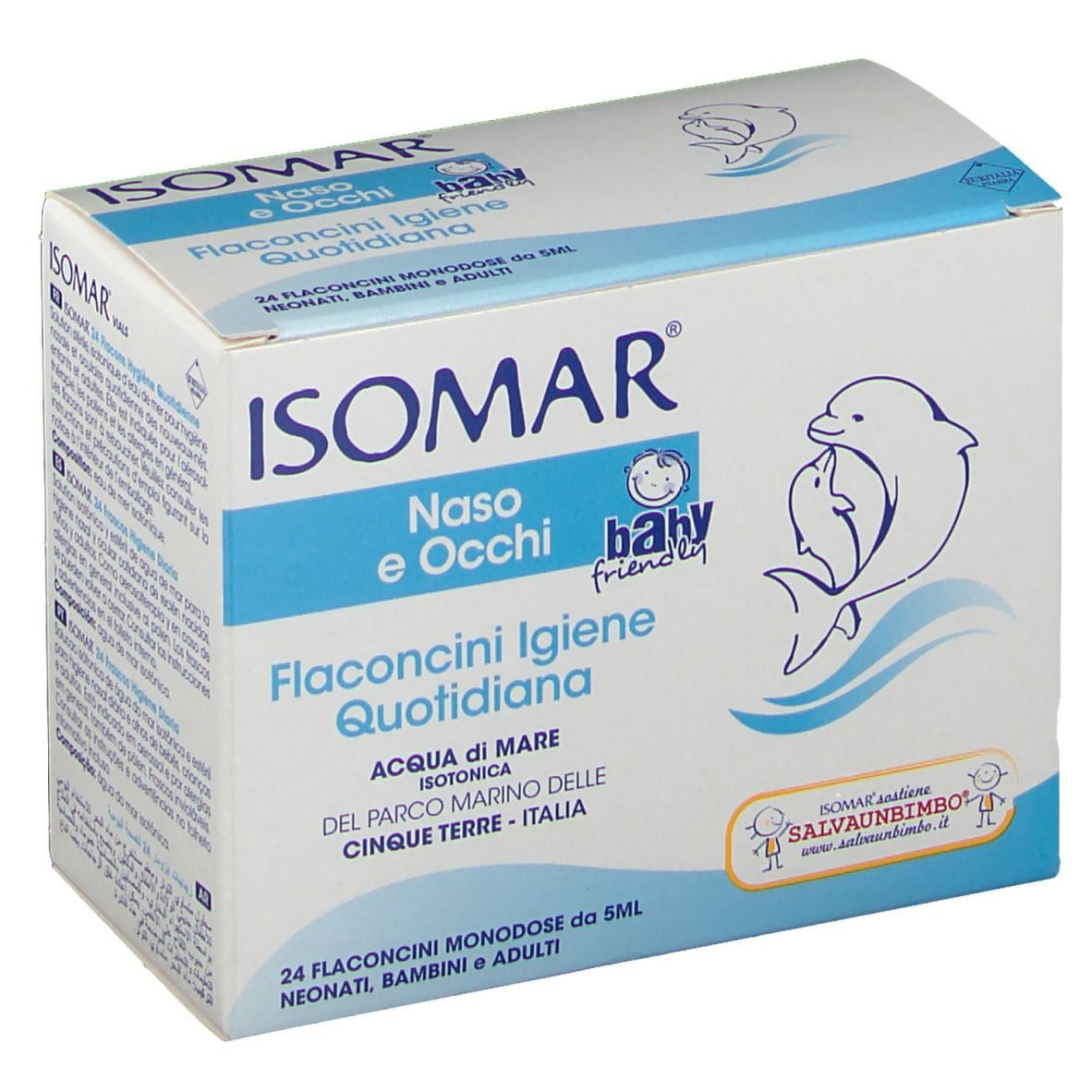 ISOMAR SOLUZIONE ISOTONICA ACQUA MARE IGIENE QUOTIDIANA 24 FLACONCINI MONODOSE 5 ML