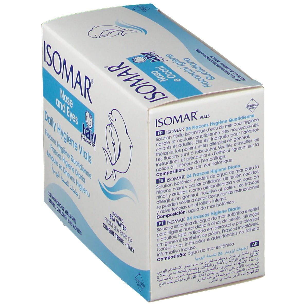 ISOMAR SOLUZIONE ISOTONICA ACQUA MARE IGIENE QUOTIDIANA 24 FLACONCINI MONODOSE 5 ML