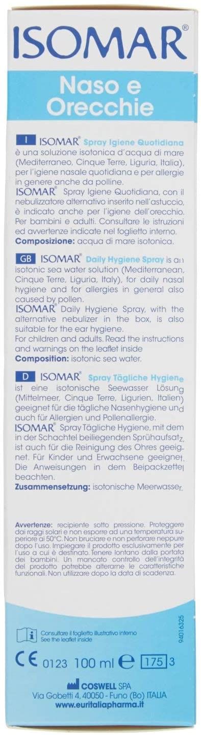 SOLUZIONE ACQUA DI MARE ISOMAR SPRAY IGIENE QUOTIDIANA 100 ML