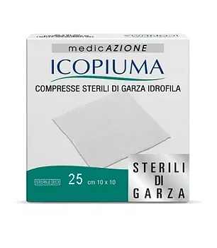 ICOPIUMA GARZA COMPRESSA IDROFILA 10X10CM 25 PEZZI ICOPIUMA GARZA COMPRESSA IDROFILA 10X10CM 25 PEZZI