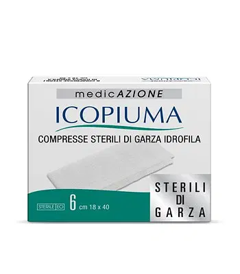 ICOPIUMA GARZA COMPRESSA IDROFILA 18X40CM 6 PEZZI ICOPIUMA GARZA COMPRESSA IDROFILA 18X40CM 6 PEZZI