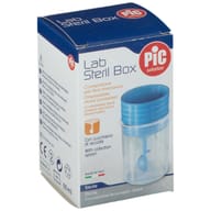 CONTENITORE PIC STERILE TRASPARENTE PER ANALISI COPROLOGICHE+ CUCCHIAINO SPECIMEN TAPPO A VITE ETICHETTA AUTOADESIVA