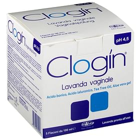 Clogin Lavanda Vaginale 5 Flaconi Da 100 Ml + 5 Cannule Vaginali Monouso