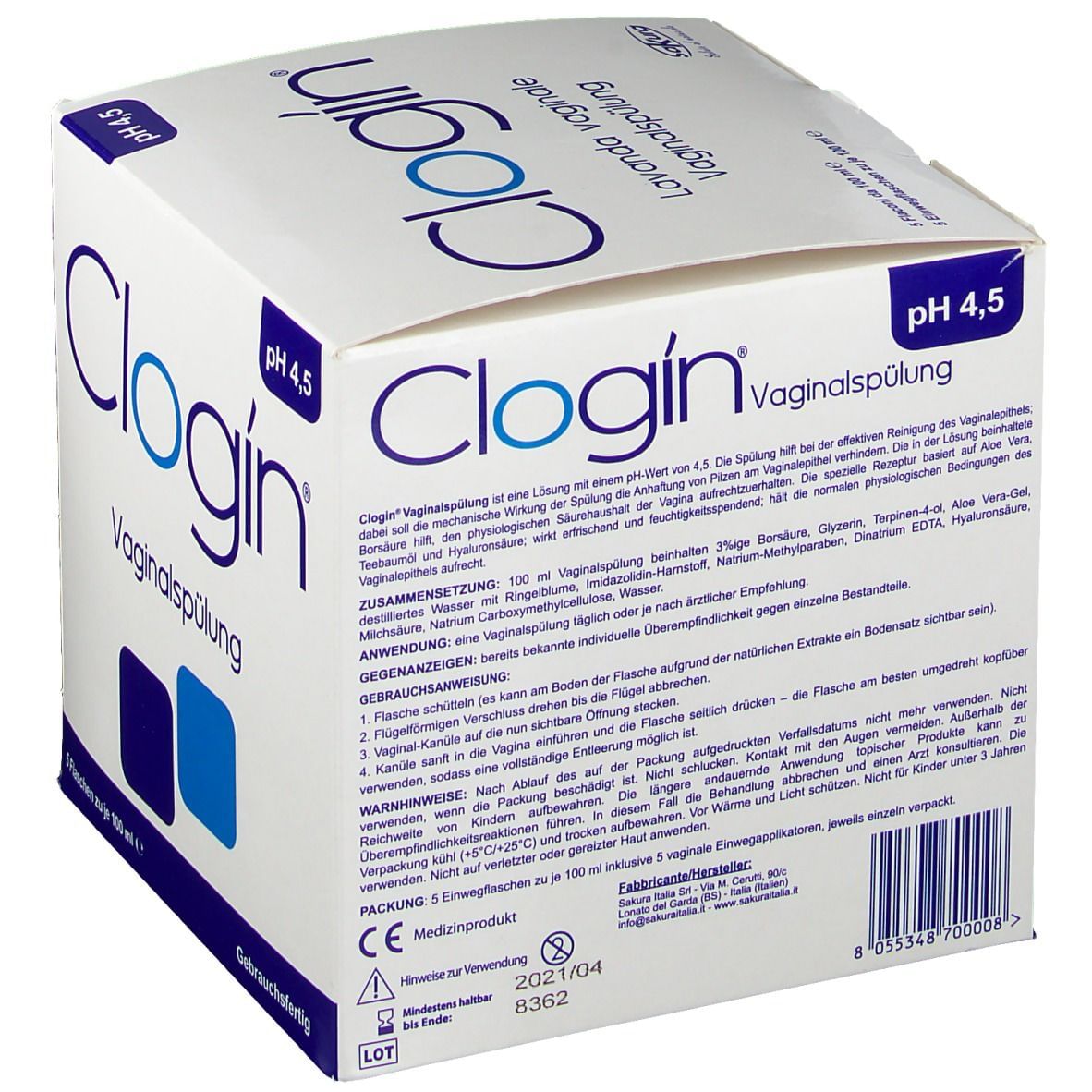 CLOGIN LAVANDA VAGINALE 5 FLACONI DA 100 ML + 5 CANNULE VAGINALI MONOUSO