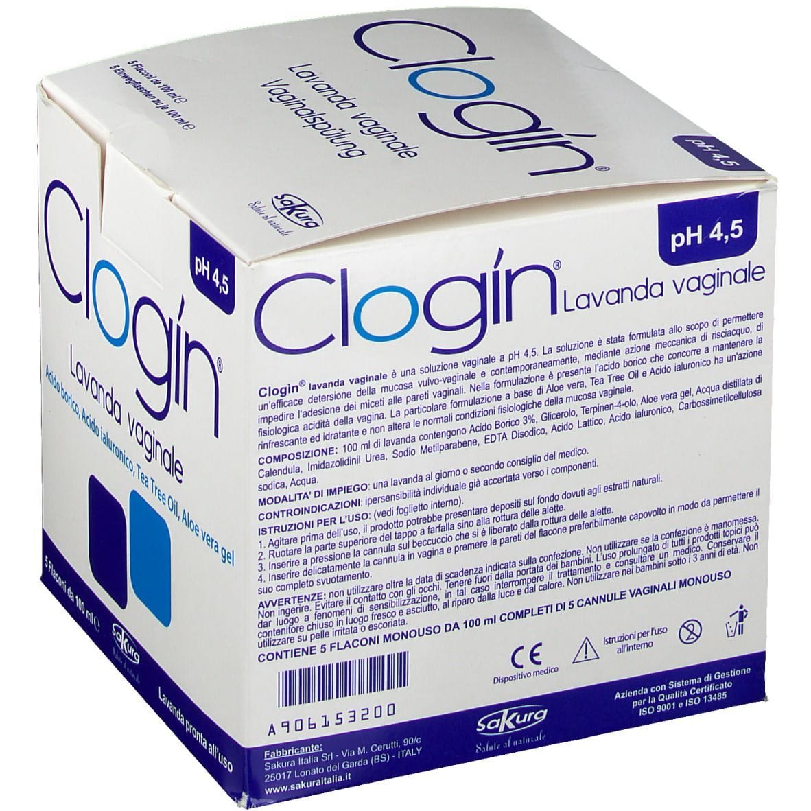 CLOGIN LAVANDA VAGINALE 5 FLACONI DA 100 ML + 5 CANNULE VAGINALI MONOUSO