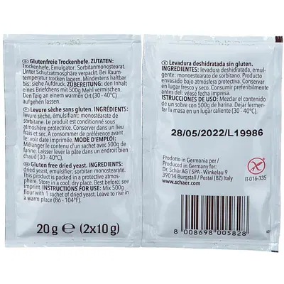 SCHAR LIEVITO SECCO 2 BUSTINE DA 10 G SCHAR LIEVITO SECCO 2 BUSTINE DA 10 G
