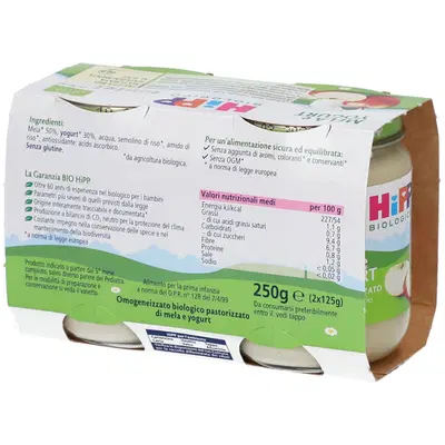 HIPP BIO HIPP BIO OMOGENEIZZATO MELA YOGURT 2X125 G HIPP BIO HIPP BIO OMOGENEIZZATO MELA YOGURT 2X125 G