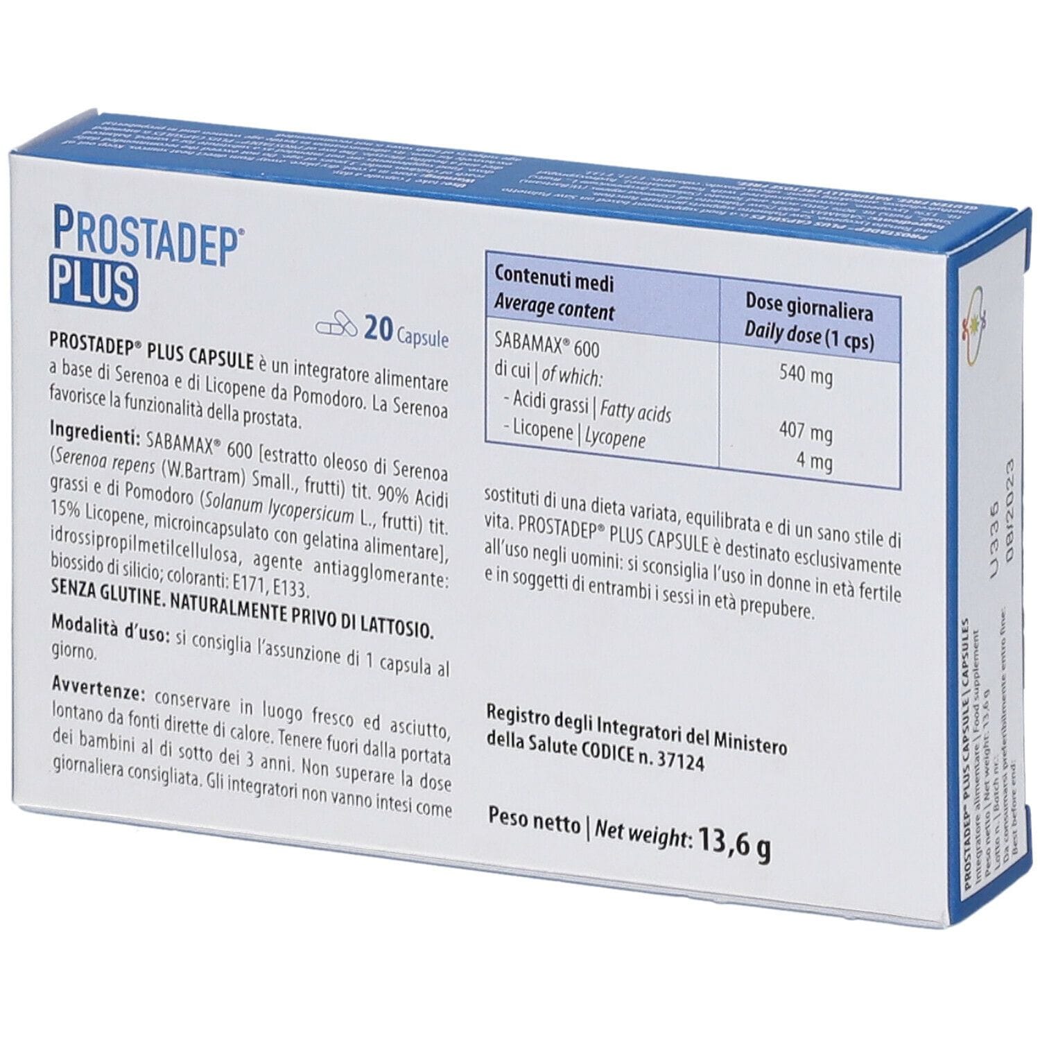 PROSTADEP PLUS 20 CAPSULE